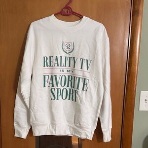 White Graphic Sweatshirt - Reality TV Theme